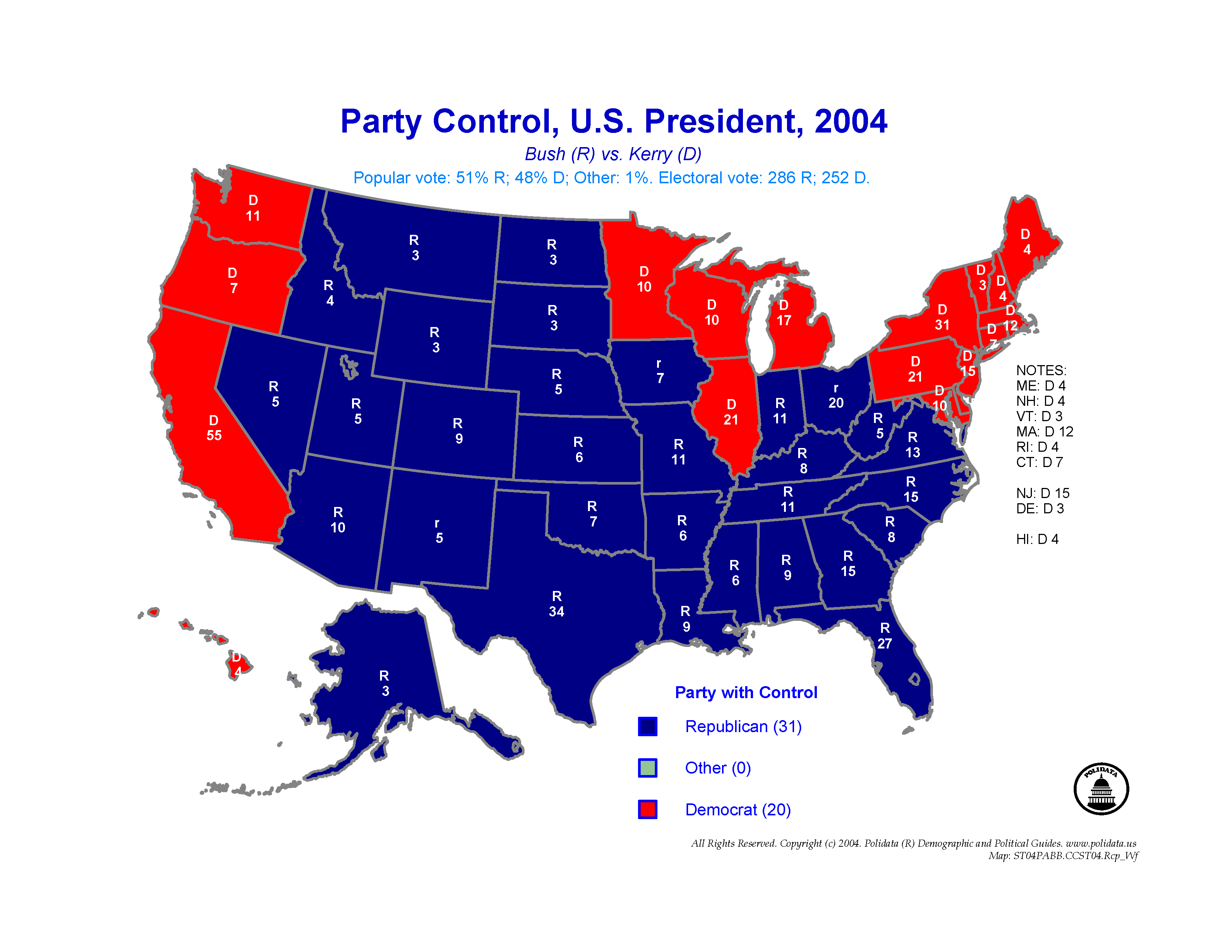 Polidata Andreg Election Maps President 2004