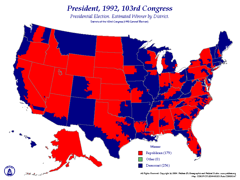 Карта 1992. Выборы США 1992. Красные и синие штаты США. Синие и красные штаты США карта.